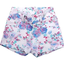 Short Gabardina Estampado Floreado Beba Talle 9 18 36 Meses