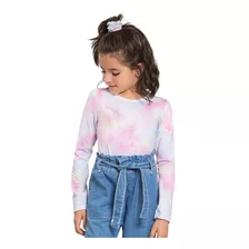 Blusa Infantil Menina Em Malha Power Tie Dye Kukiê