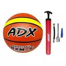 Balon Basquet Bxm5 #5 + Bomba Adx Peso/medida Reglamentaria