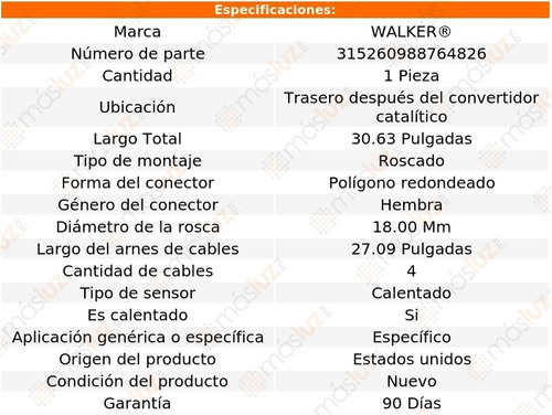 Sensor Ox O2 Tras Dcc Veracruz 3.8l V6 07/12 Walker Foto 6