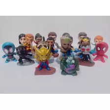 Avengers 18 Mini Figuras Marvel Funko Lote Spiderman Thor 