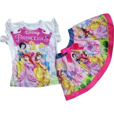 Falda + Blusa Para Niña Princesas - Ig