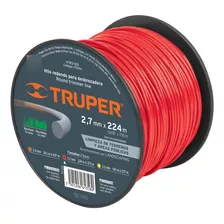 Hilo Para Desbrozadora Rojo En Carrete 2.7mm X 224 Metros