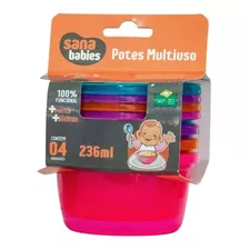 4 Potes Papinha E Alimentos Sana Babies ® Menina Bpa Free