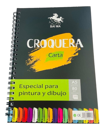 Cuaderno Dibujo Croquera Tamaño A5 80 Hojas 80g.