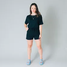 Conjunto De Malha Shorts E Blusa Feminino