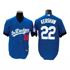 Camiseta Casaca Baseball Mlb Losdodgers Kershaw 22 - L