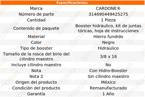 (1) Hidrobooster Frenos Dodge Ram 4000 00/02 Cardone Reman Foto 5