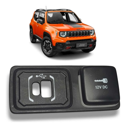 Moldura Com Tomada 12v Jeep Renegade 2020 Á 2024 Orig Mopar Preto
