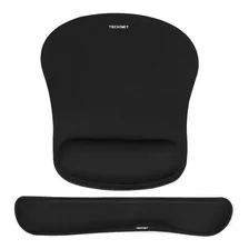 Combo Mouse Pad Y Reposamunecas Para Escritorio - Negro