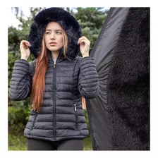 Jaqueta Feminina Blusa Puffer Forrada Impermeável Inverno