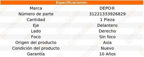 Cuarto Derecho S/foco Gmc Yukon 94/99 Depo Foto 4