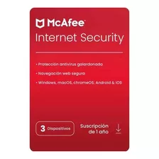 Antivirus Mcafee Internet Security 2024 - 3 Dispo - 1 Año 