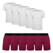 Kit Atleta 5 Short E 5 Camisas Academia Corrida Fitness