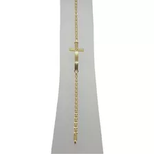 Pulsera De Cruz Oro 10k 18cm Para Mujer Dama