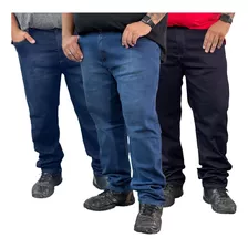 Kit 3 Calças Jeans Masculina Plus Size Tamanho 50 52 54 56