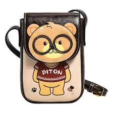 Bolso Bandolera Mini Mujer Patrón Lindo Oso Bolsa Crossbody