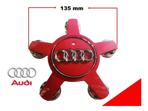 Par De Centros De Rin Audi A8/s8 2008-2015 135 Mm Rojo Foto 2