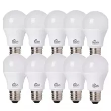 Kit 10 Lampadas Led Bulbo A60 9w 6.500k Branca Fria Bivolt Kian