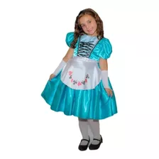 Vestido Alice Festa Fantasia Infantil + Avental De Luxo