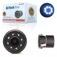 Camera De Ré Automotiva Hd Visão Noturna Led Embutir Guias