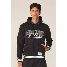 Moletom Canguru Mitchell & Ness Com Capuz Preto