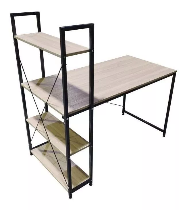 Escritorio Top Living Desk-4 Melamina, Metal De 120cm X 122cm X 60cm