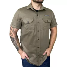 Camisa Workshirt Para Trabalho Manga Curta 2 Bolsos