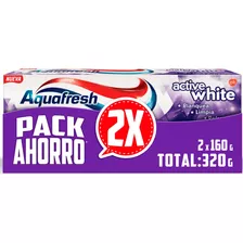 Pasta Dental Aquafresh Active White 160 Gr. Pack 2 Unidades