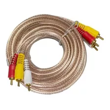 Cable Rca 3x3 Libre De Oxigeno Puntas Doradas De 5 Metros