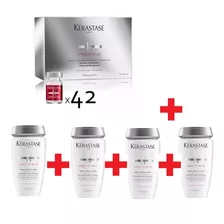 Combo Kit Set Kerastase Caja Aminexil Anticaida + 4 Shampoo 