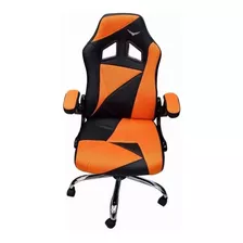 Silla Gamer Naceb Na-0903 Air Striker Negro Naranja Vinipiel