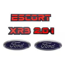Kit Emb Escort + Xr3 + 2.0i Vermelho + Ford Oval Grade Mala