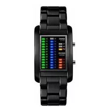 Reloj Binario Creativo Matriz Azul Led Digital Impermeable 