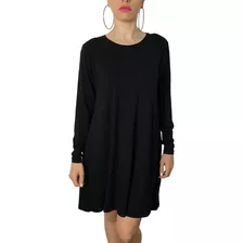 Vestido Feminino Plus Size Preto Básico Casual Chic Fashion 