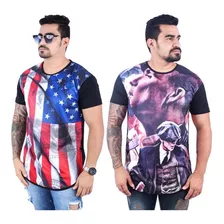 Kit 10 Pç Camisa Long Line Masculinas Oversize Swag Atacado