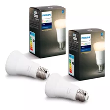 Pack Philips Hue 2 Ampolletas Hue Blanco Calido 9 Watts