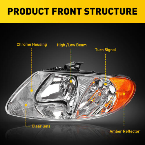 For Dodge Chrysler Projector Headlight Headlamp Lh \u0026 Rh  Aab Foto 5