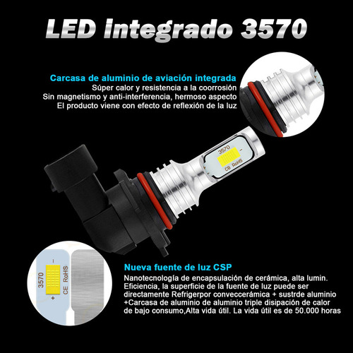 6000k Bombilla De Luz Led Blanca Para Toyota Corolla 2002-16 Foto 4