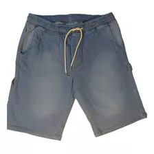 Bermuda De Jeans Carpintero Elastizada Con Cordones 
