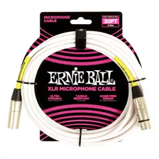 Cabo Xlr Xlr P/ Microfone 6mts Branco P06389 Ernie Ball