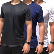 Kit 3 Camisetas Masculina Basica Slim Academia Dry Premium