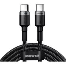 Cable Usb Tipo C De Doble Extremo, 20 V, 5, 100 W, Cáfule Baseus, Color Negro