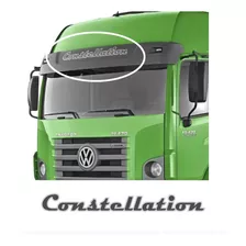 Emblema Adesivo Volks Constellation Aço Escovado Quebra-sol Cor Preto/prata