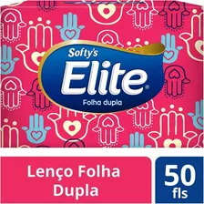 Lenço De Papel Folha Dupla Softy's Elite Com 50 Unidades Softys