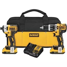 Kit Taladro Percutor Y Atorn De Impacto Xr Dewalt Dck287d2 Color Amarillo