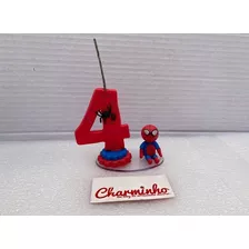 Vela 4 Anos Aniversario Homem Aranha Pronta Entrega 