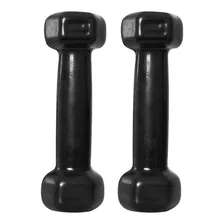 Par Halter Emborrachado 1kg P/ Musculação Cor Preto