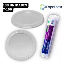 100un Tampa T100 Copoplast Copo 150/180/200ml Pote 100/110ml