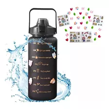 Termo Botella De Agua Motivacional Con Pitillo 2 Litros